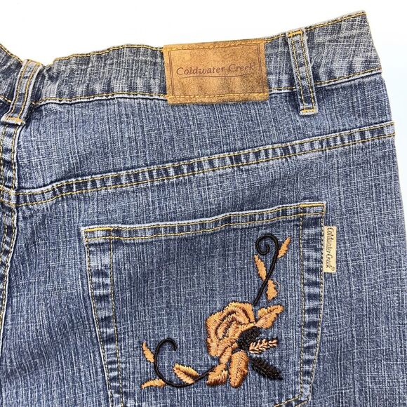 Coldwater Creek Womens Denim Blue High Rise Embroidered Straight Jeans Size 20 - Picture 8 of 8
